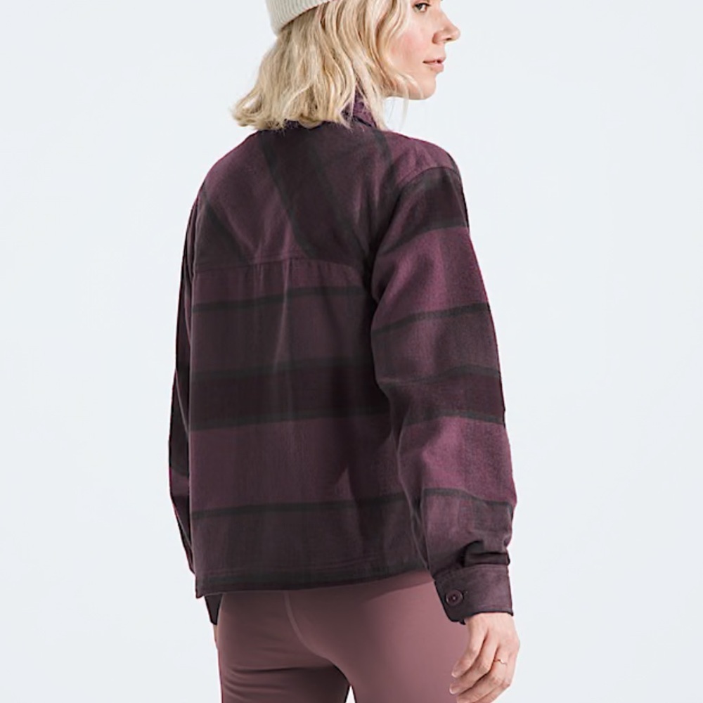 THE NORTH FACE Women’s Valley Flannel Button Down Shacket Midnight Mauve XXL - Picture 9 of 10